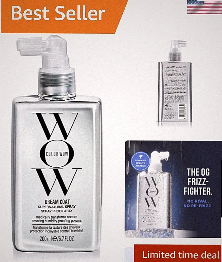 6.7 Fl Oz COLOR WOW Dream Coat - Waterproof Anti-Frizz Spray for All Hair Types