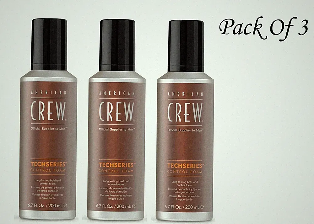 American Crew Men's Hair Control Foam Techseries, 6.7 Fl Oz (Pack of 3)