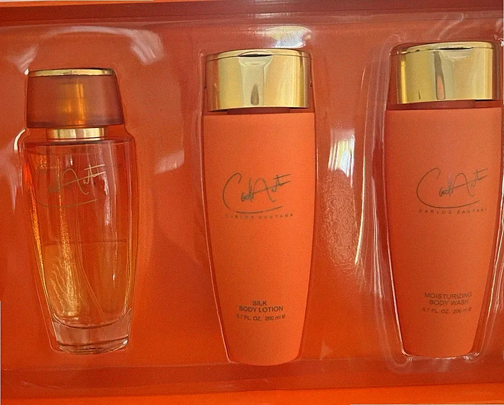 CARLOS SANTANA EDP 3.4oz + 6.7oz Body Lotion & Wash~Women Perfume Gift Set
